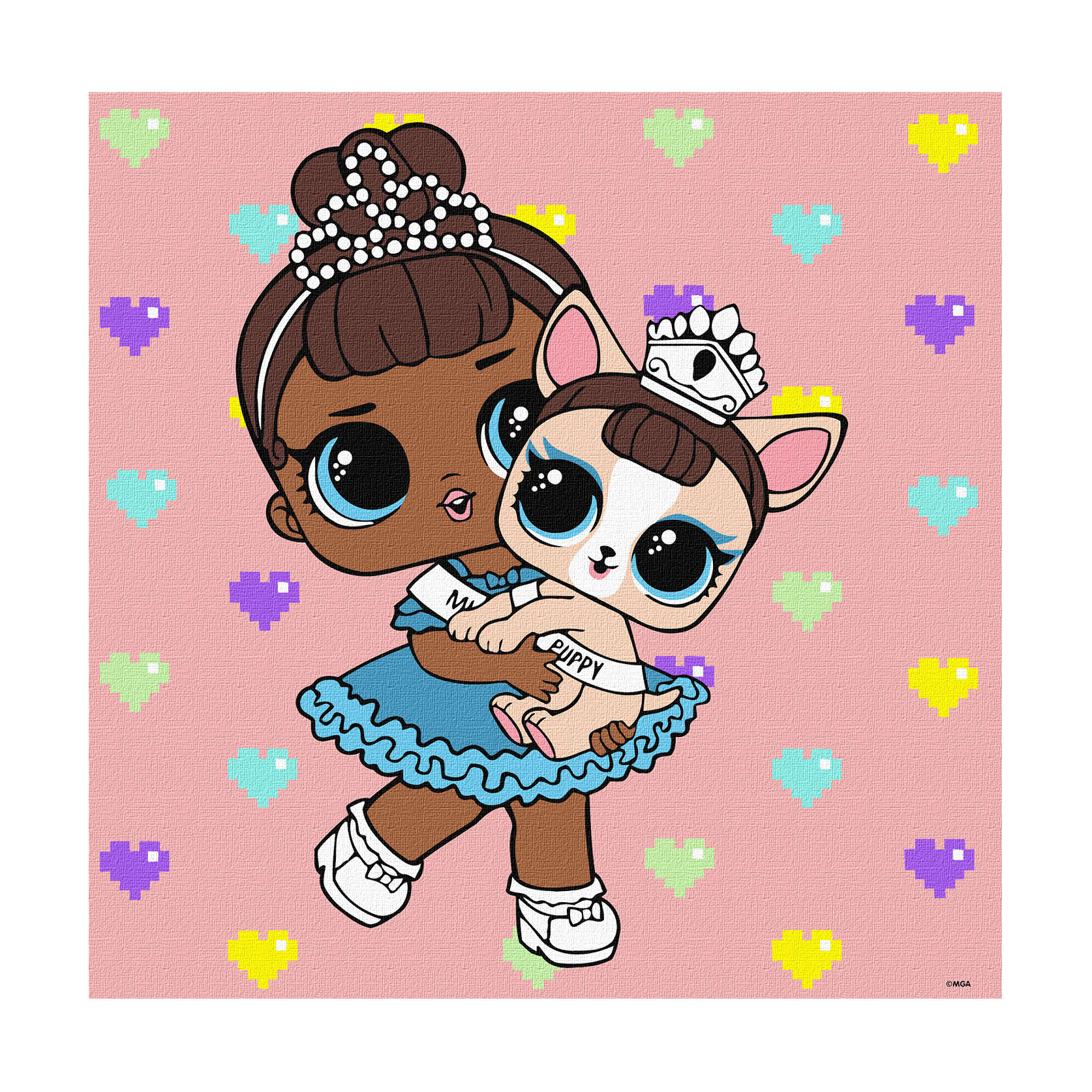 Картина за номерами Ideyka L.O.L. Surprise! TroopSurprise Miss Baby With Miss Puppy, 40*40 см (KHO6291)