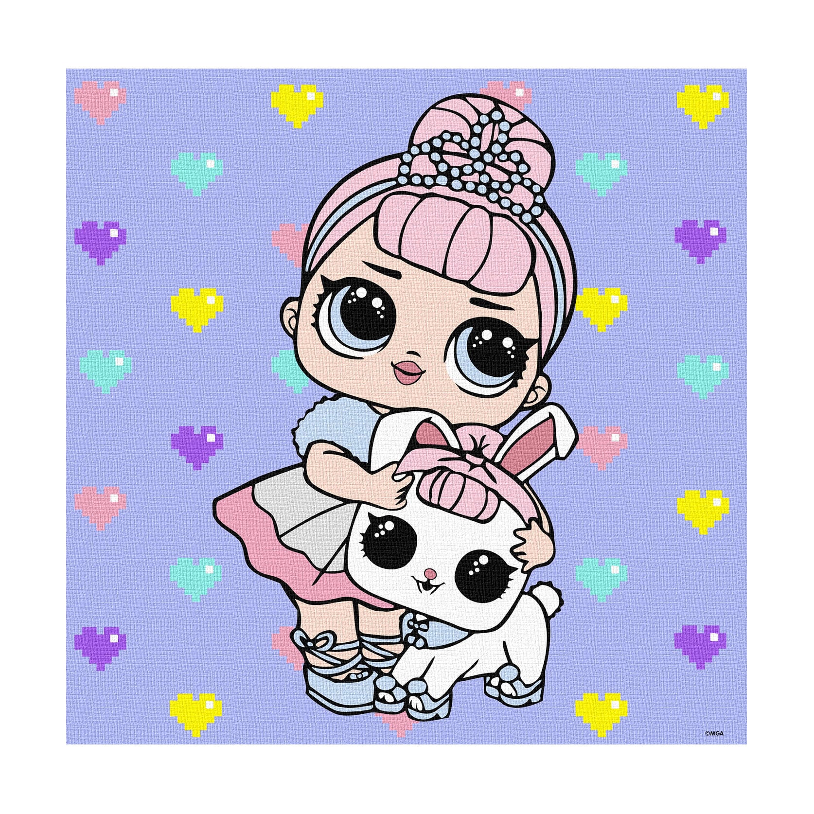 Картина за номерами Ideyka L.O.L. Surprise! TroopSurprise Crystal Queen With Crystal Bunny, 40*40 см (KHO6289)